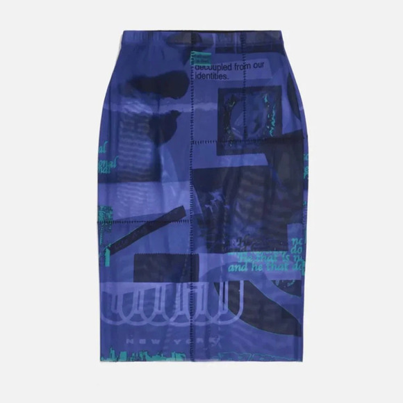 Danielle Guizio Print Mesh Skirt Size XS EUC - Picture 1 of 5